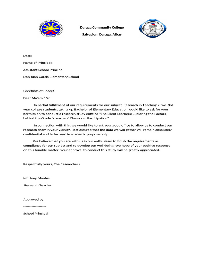 Communication Letter RES 2 | PDF