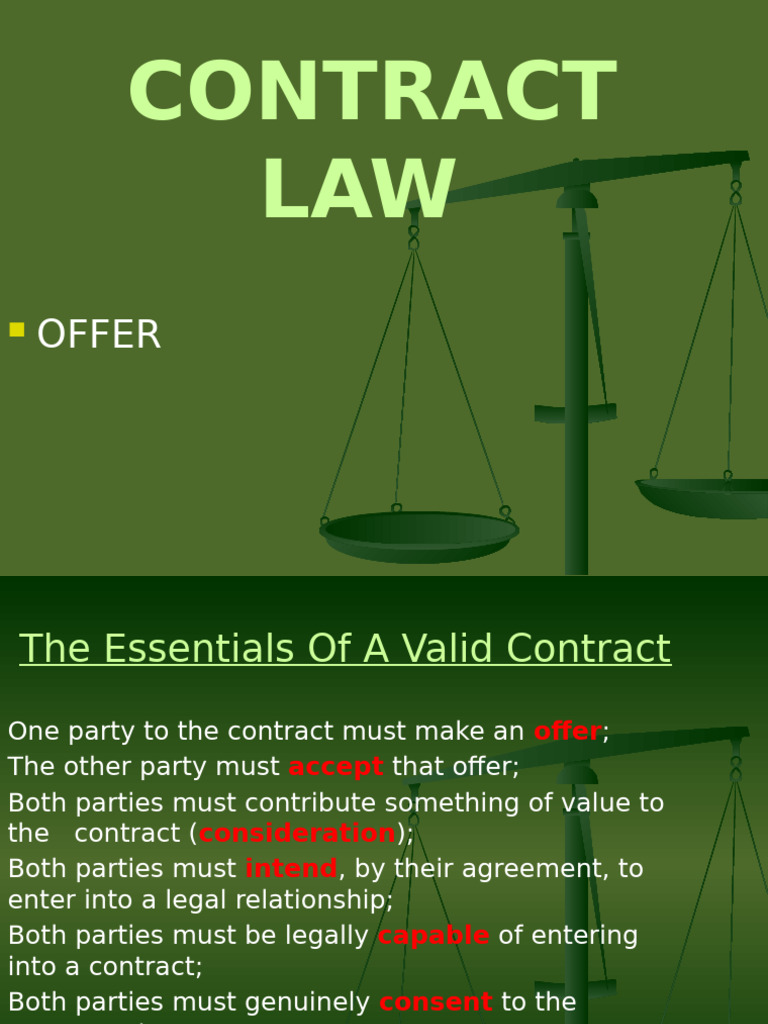 Essentials of Contract Offers Explained | PDF | Offer And Acceptance ...