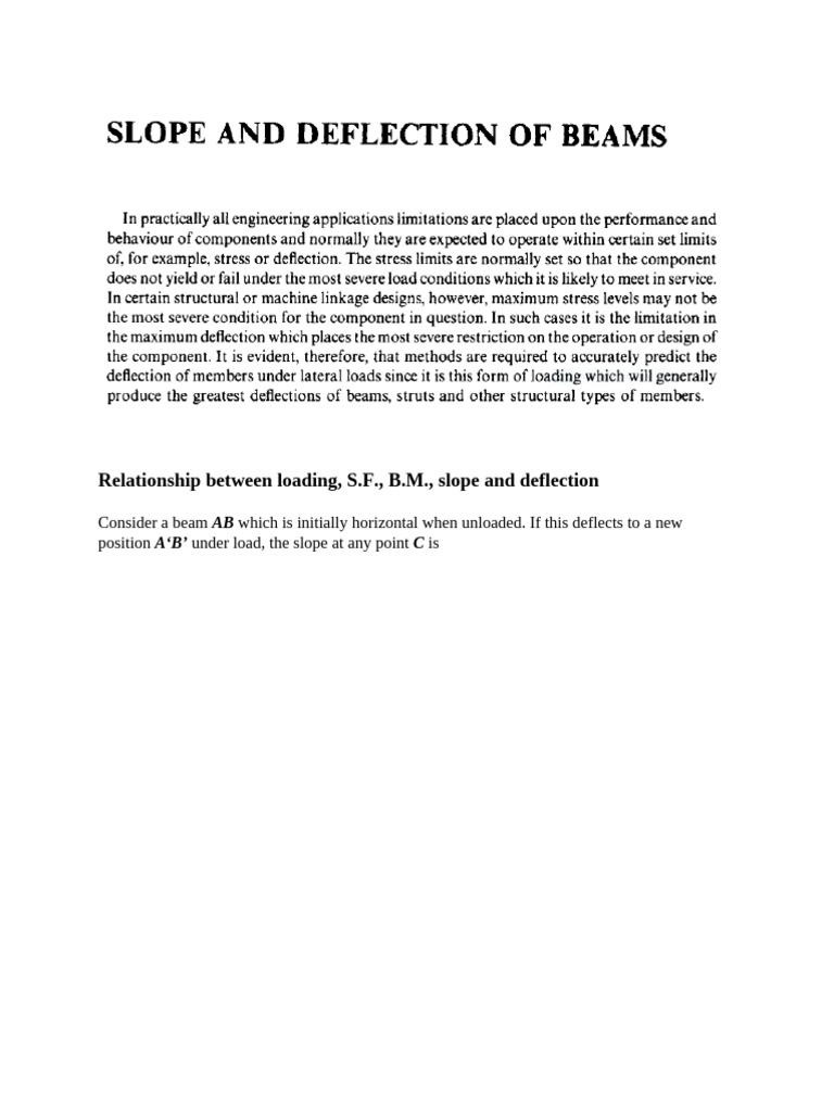 Slope and Deflection | PDF