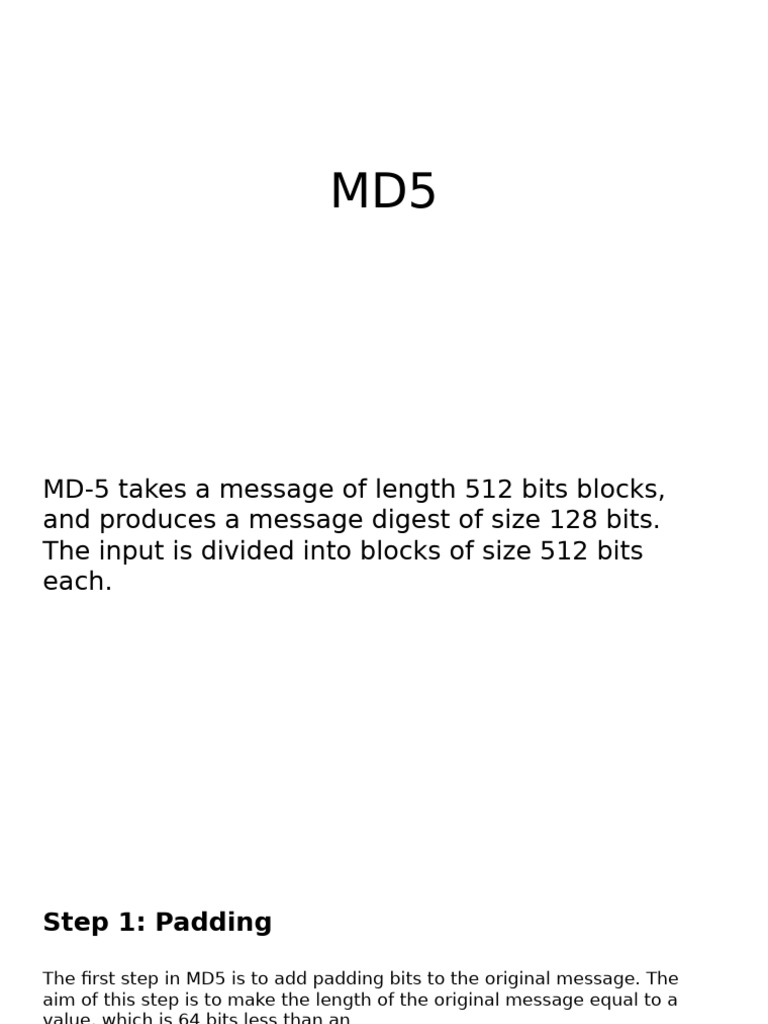MD5 | PDF | Bit | Applied Mathematics