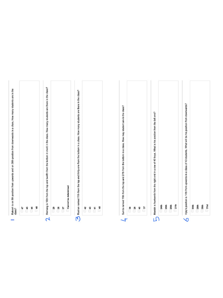 Test 1 Ranking Test Part 1 | PDF