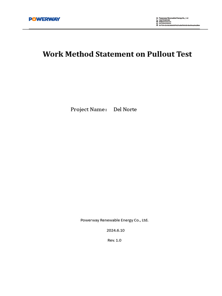 Pullout Test Method Statement for Piles | PDF | Deep Foundation ...
