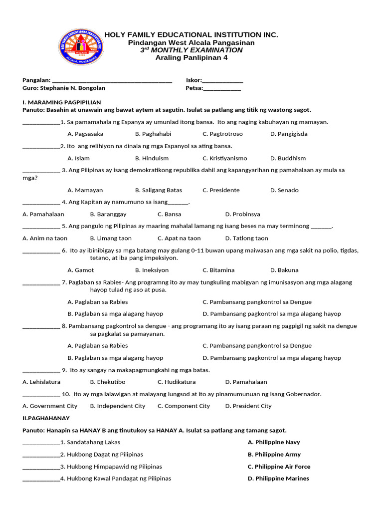 AP GRADE 4 3RD MONTHLY docx(1) | PDF