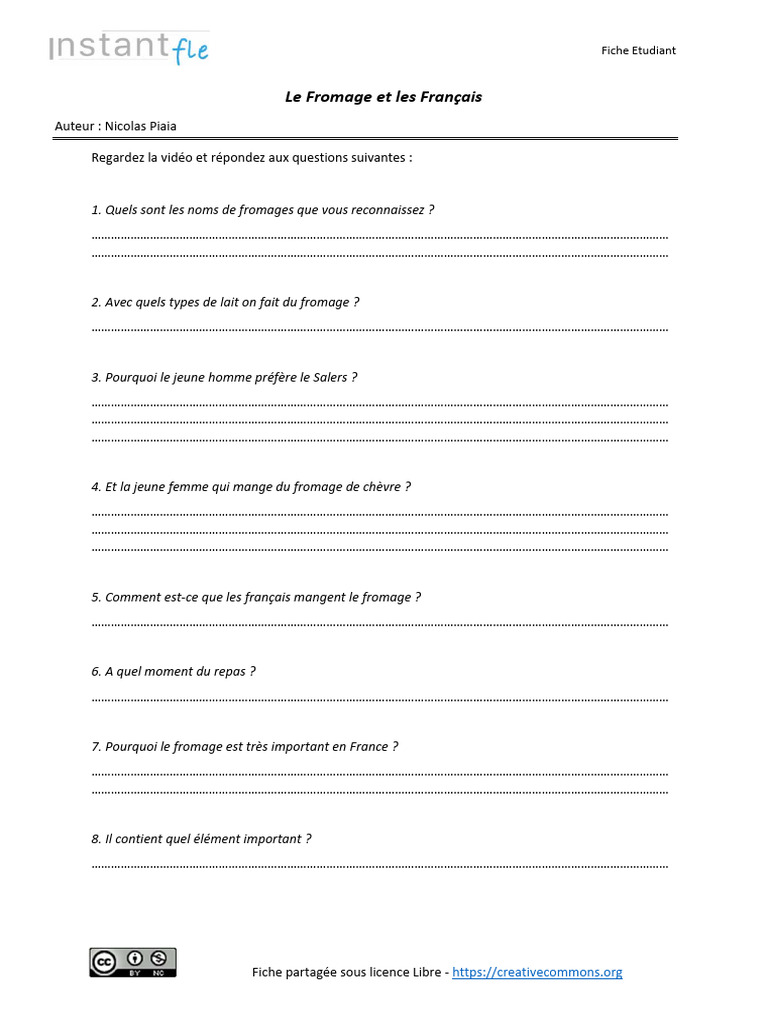 Fromage Et Français | PDF