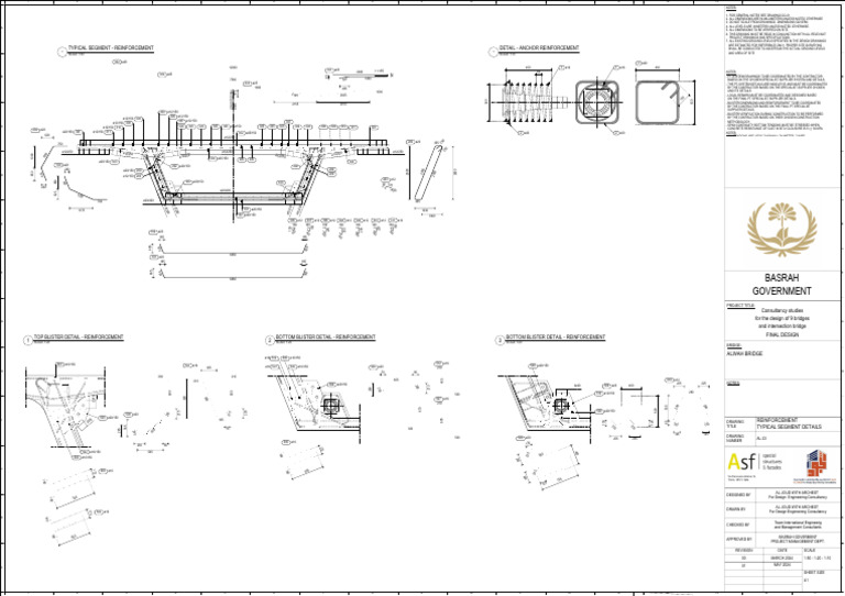 Basrah Bridge Design Details and Plans | PDF | Building Engineering ...