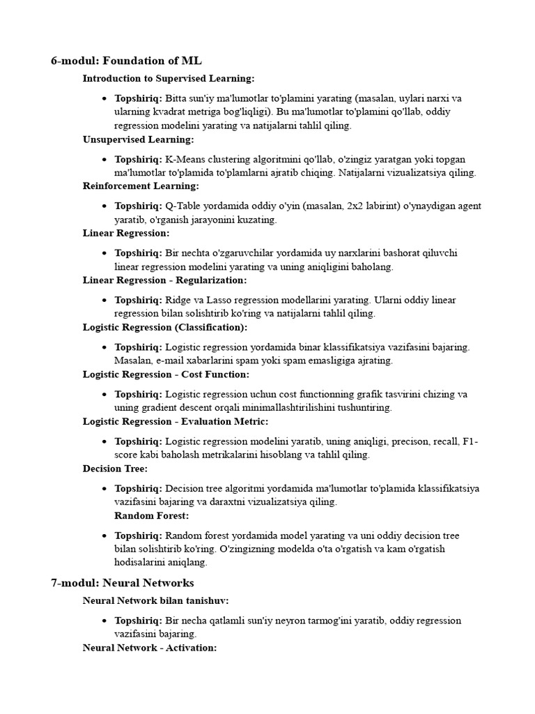 Exercise For Machine Learning Pdf