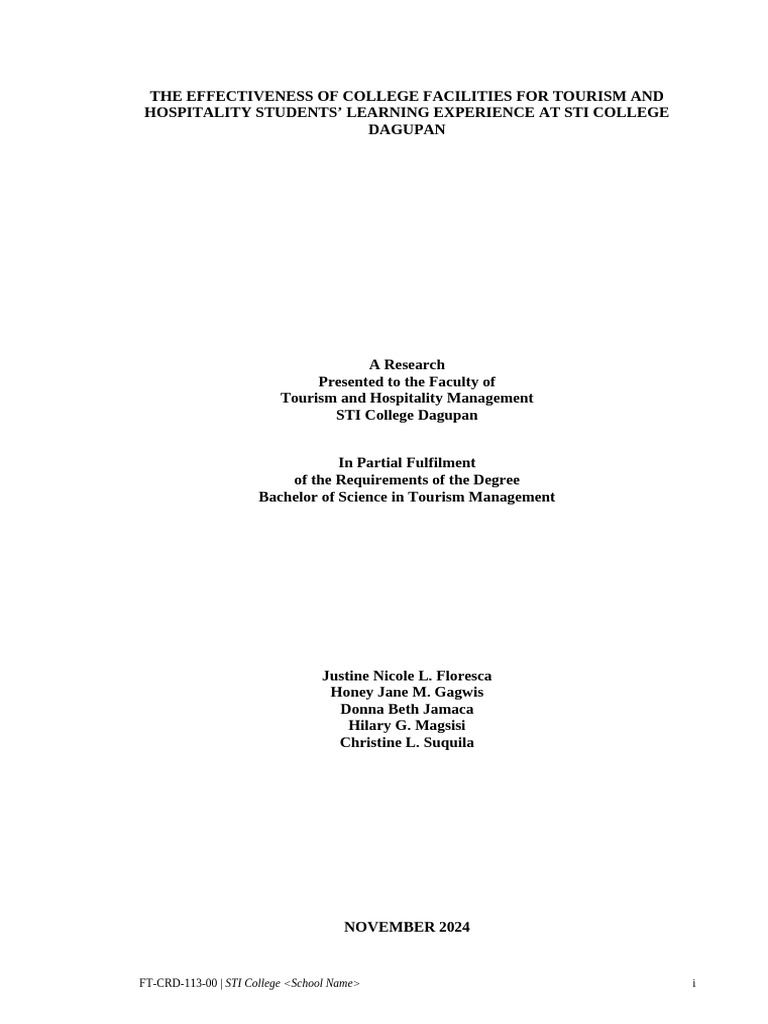 Effectiveness of STI Dagupan Facilities | PDF | Statistics | Data