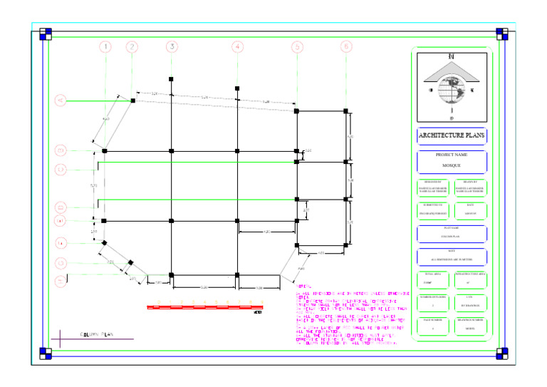 Architecture Plans: Project Name Mosque | PDF