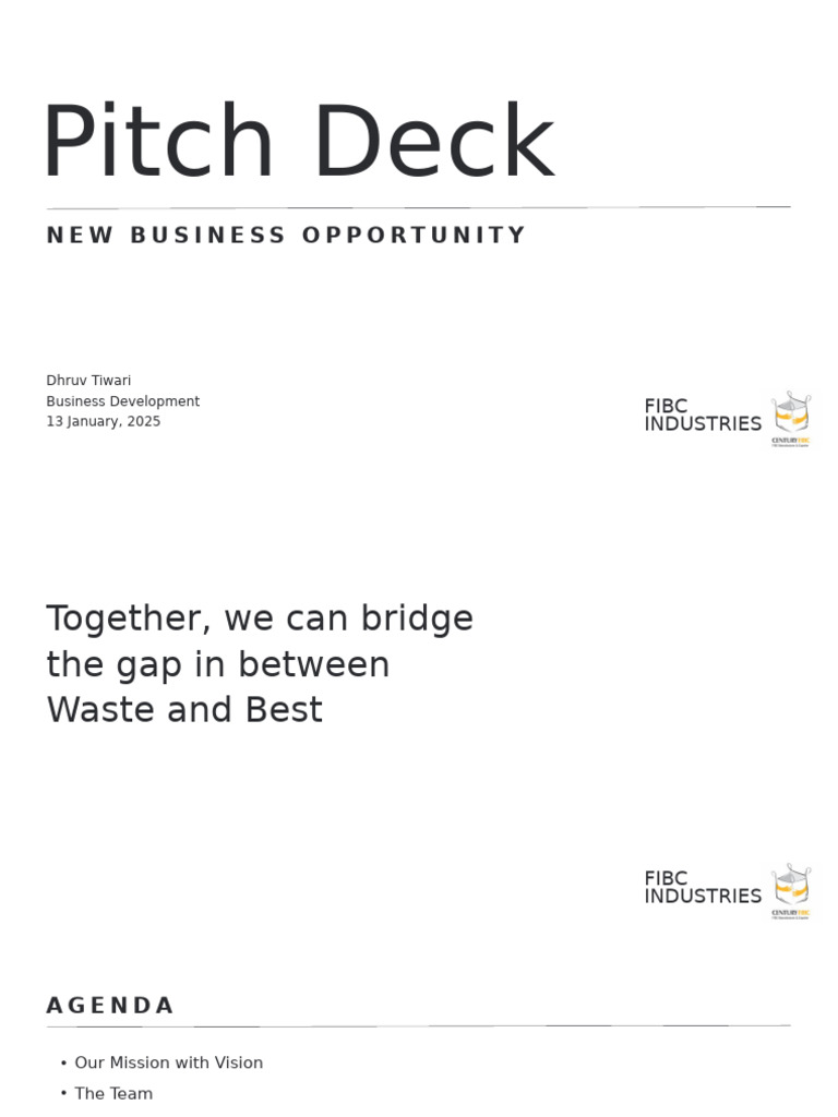 New Business Pitch Deck Presentation | PDF | Business | Economies