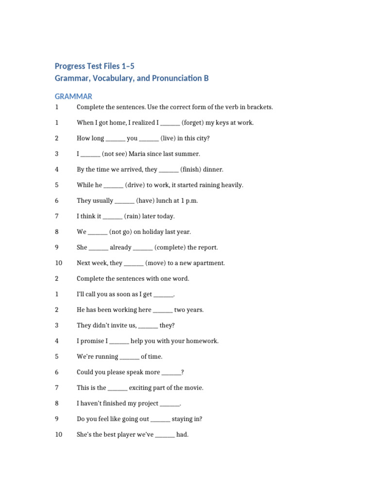 Intermediate Test B | PDF