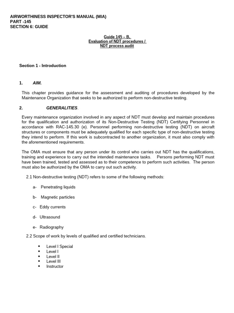 NDT Procedures Evaluation Guide | PDF | Nondestructive Testing