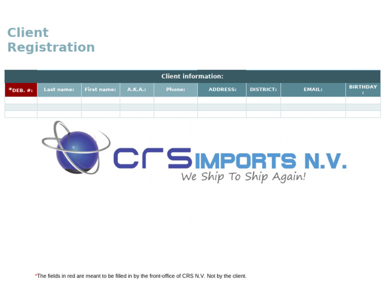 Client Registration Form Template | PDF