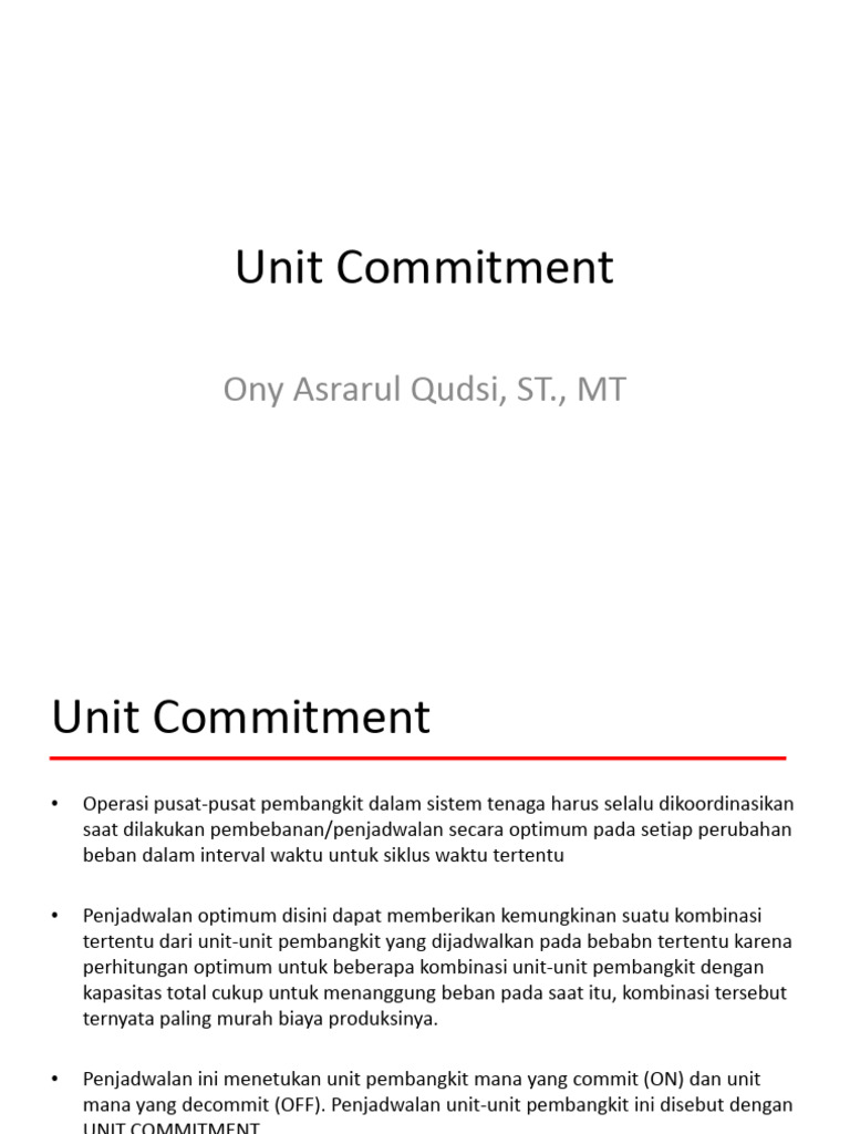Penjadwalan Unit Commitment Optimal | PDF