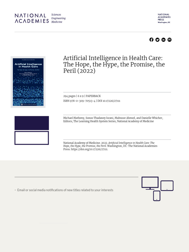 Artificial Intelligence in Health Care | PDF | Artificial Intelligence ...