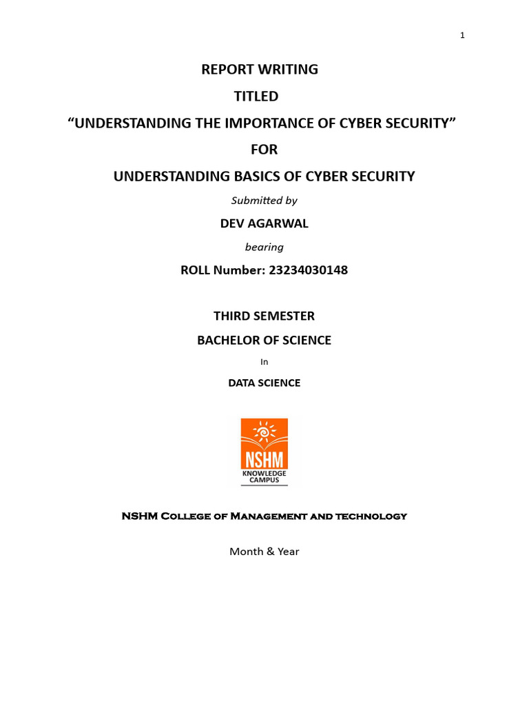Cybersecurity Report Overview | PDF | Computer Security | Security