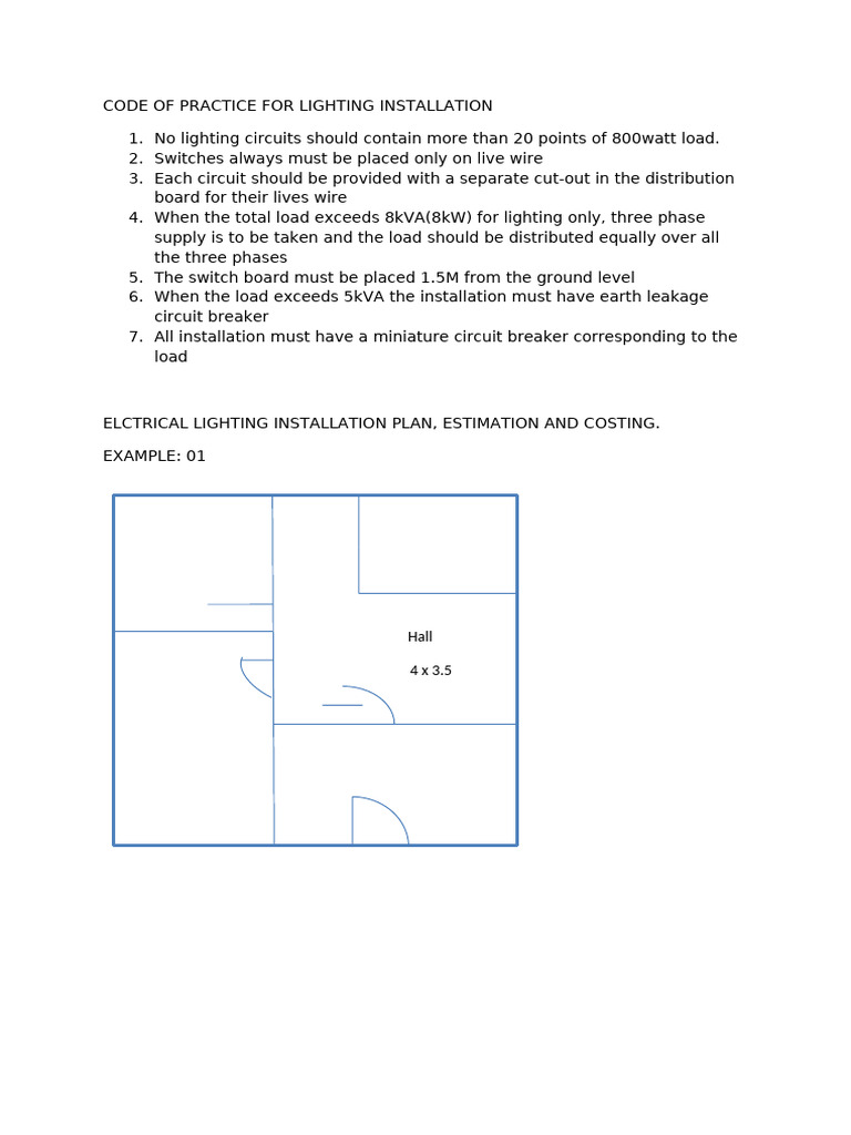 Lighting Installation Code of Practice | PDF