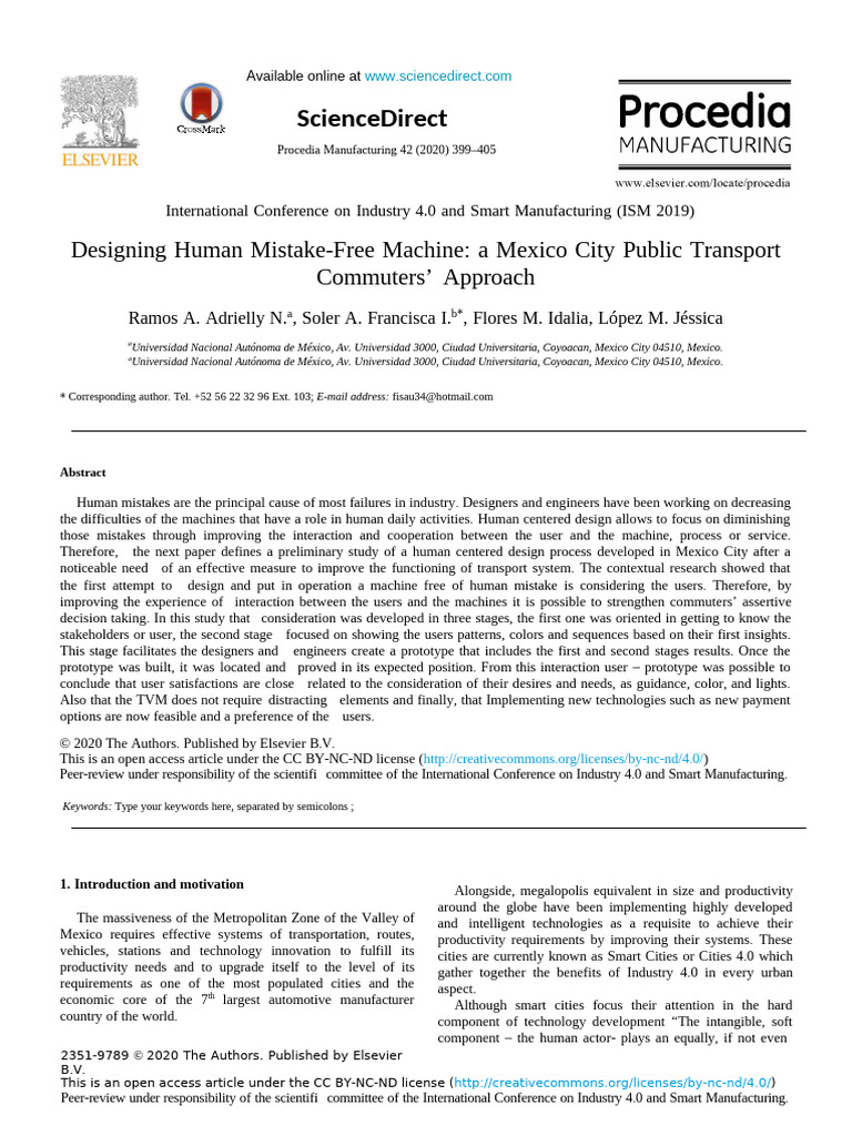 Designing Human Mistake Free Machine A Mexico City Publi - 2020 ...