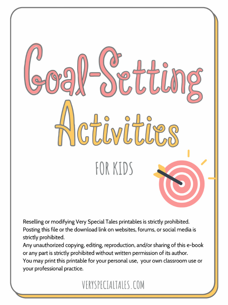 Goal Setting Activities For Kids Very Special Tales | PDF | Psychology ...
