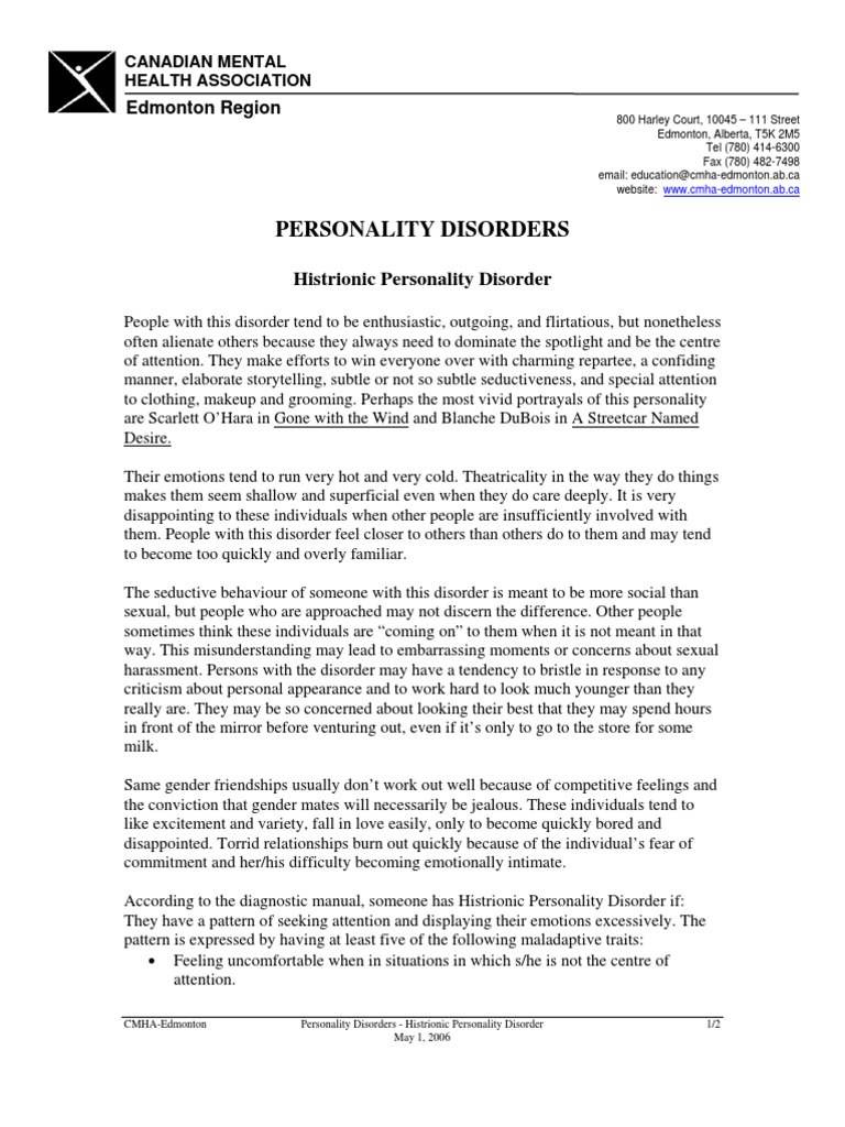 HISTRIONIC PERSONALITY DISORDER A COMPREHENSIVE GUIDE visual data 3