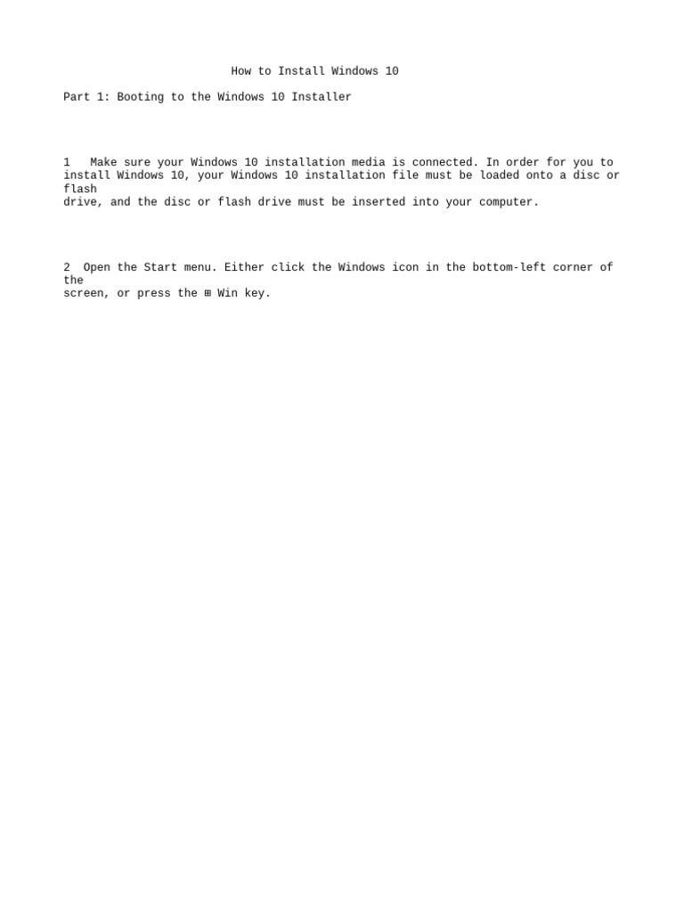 Window 10 Installation | PDF | Booting | Windows 10