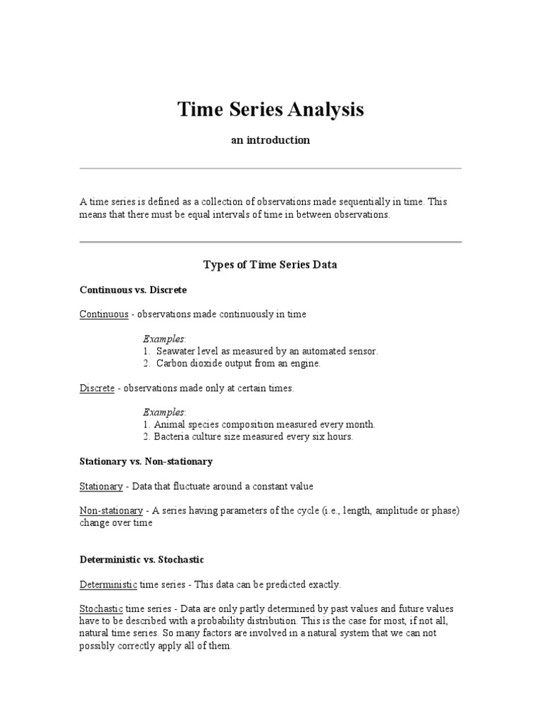 Introduction to Time Series Analysis | PDF | Science & Mathematics