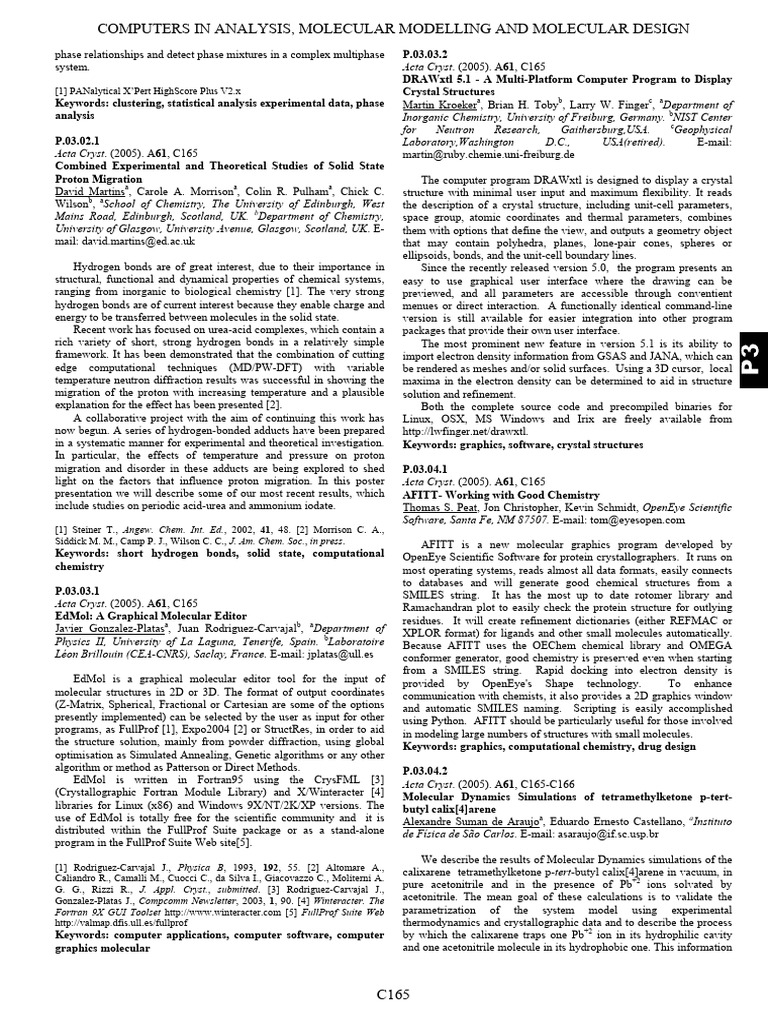 Molecular Modeling & Design Tools | PDF | Crystal Structure | Chemistry