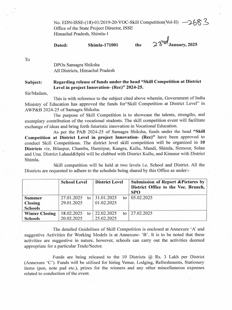 Skill Competition 2024-25 | PDF