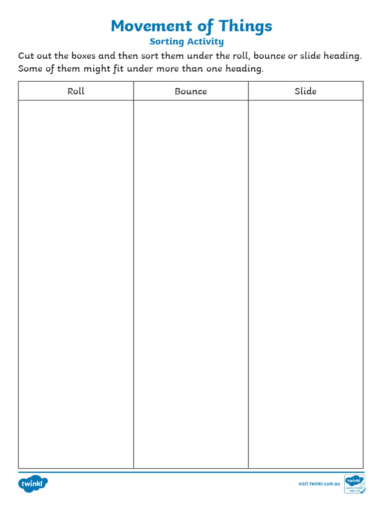 Movement Sorting Activity for Kids | PDF
