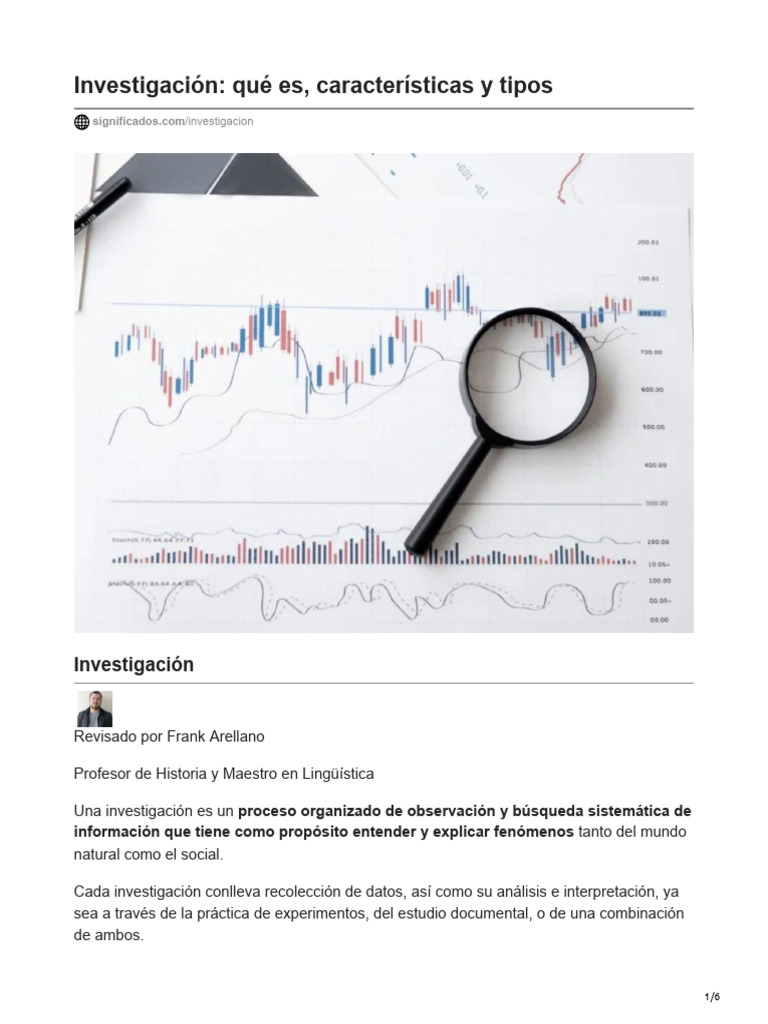 Investigación Qué Es Características y Tipos | PDF | Datos ...