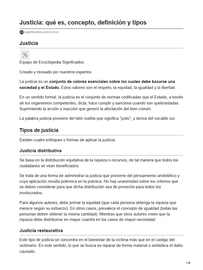 Definición y tipos de justicia | PDF | Justicia | Crimen y violencia
