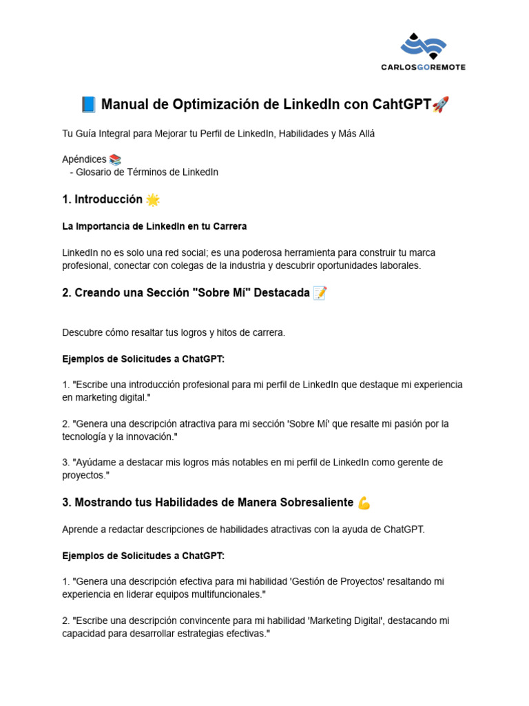 Optimiza tu Perfil de LinkedIn con ChatGPT | PDF | Vinculado en