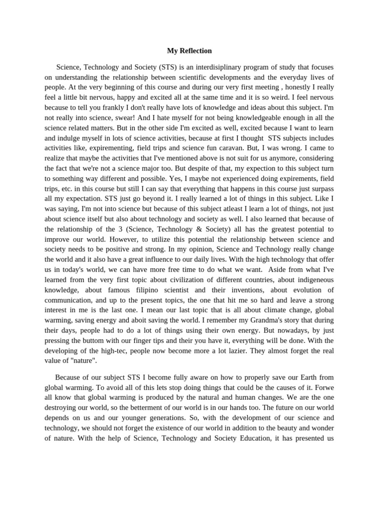 My STS Reflection | PDF | Science | Climate Change