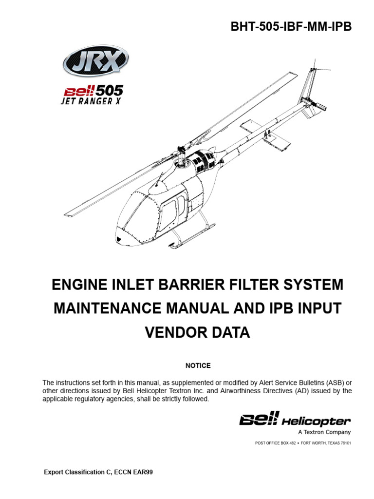 BHT 505 Ibf MM Ipb | PDF | Foreign Object Damage | Filtration