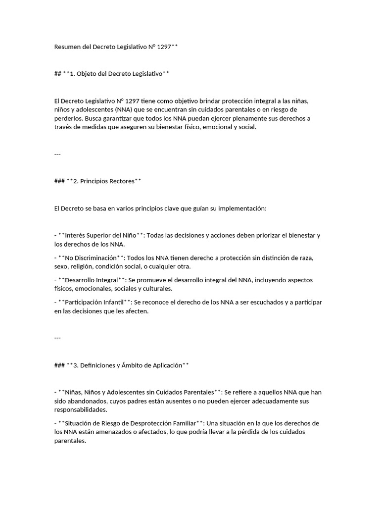 Resumen del Decreto Legislativo - 1