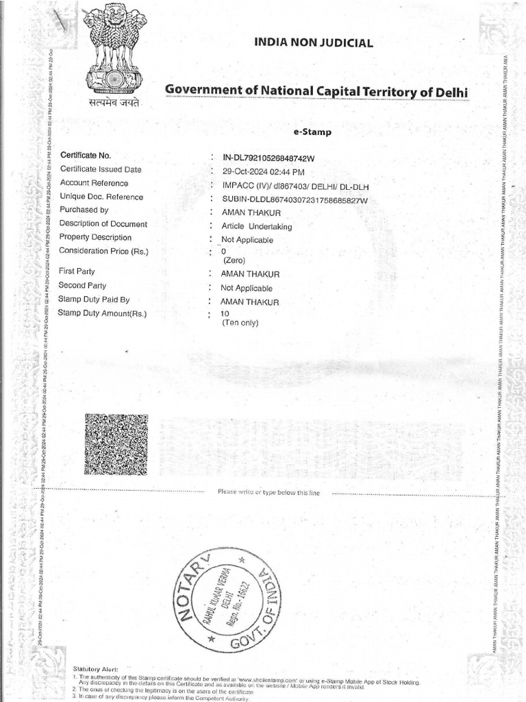Aman Affidavit | PDF