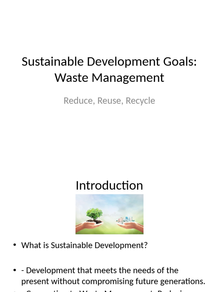 Waste Management for Sustainable Development | PDF