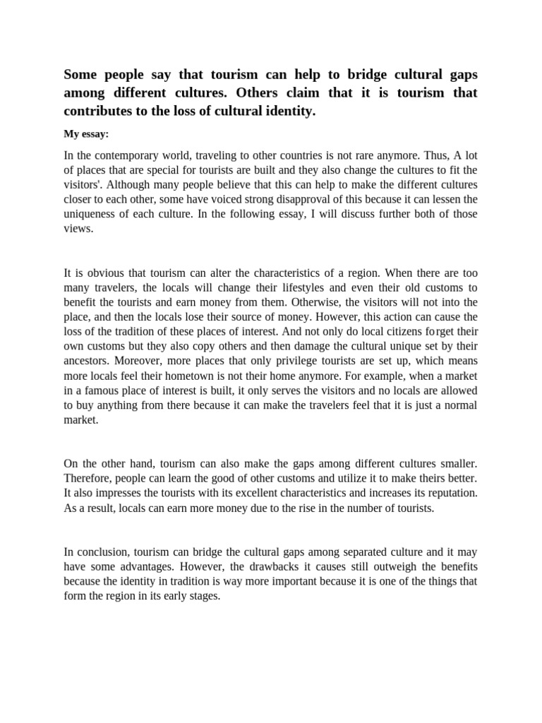 Tourism's Impact on Cultural Identity | PDF