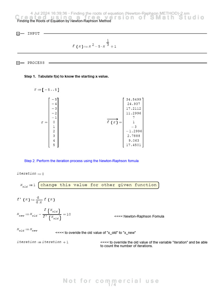 Newton-Raphson Method for Roots | PDF | Elementary Mathematics ...