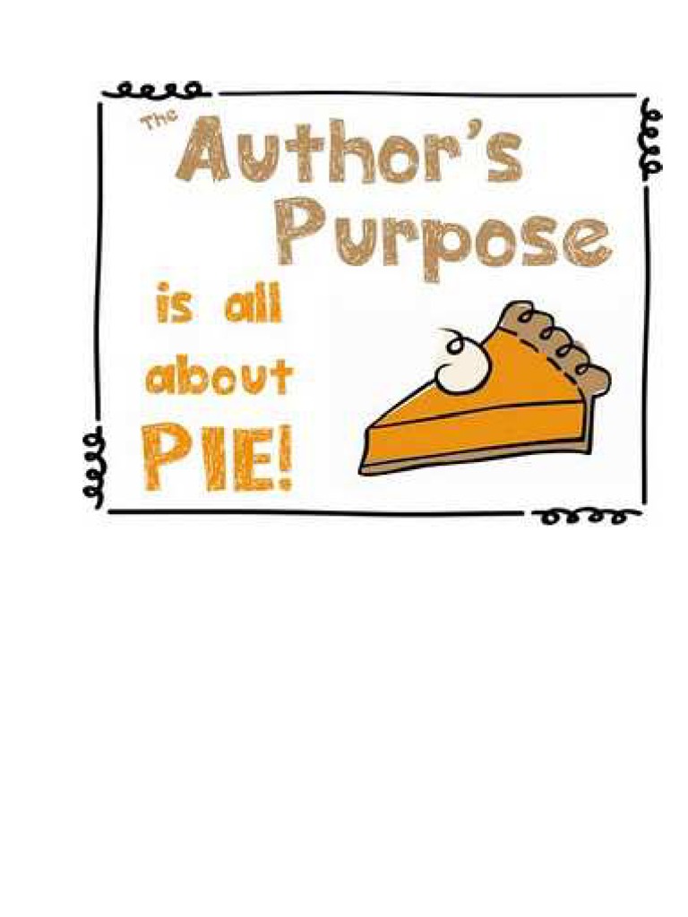 Author's Purpose Pie Poster PDF