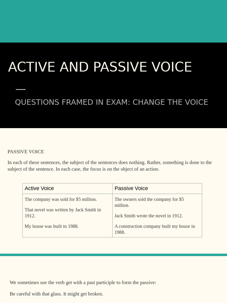 Understanding Active and Passive Voice | PDF | Verb | Linguistics