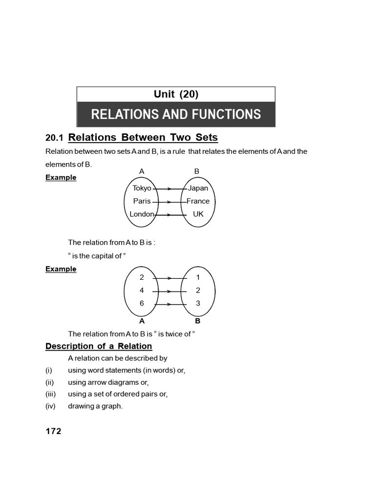 Relations and Functions Overview | PDF | Function (Mathematics ...