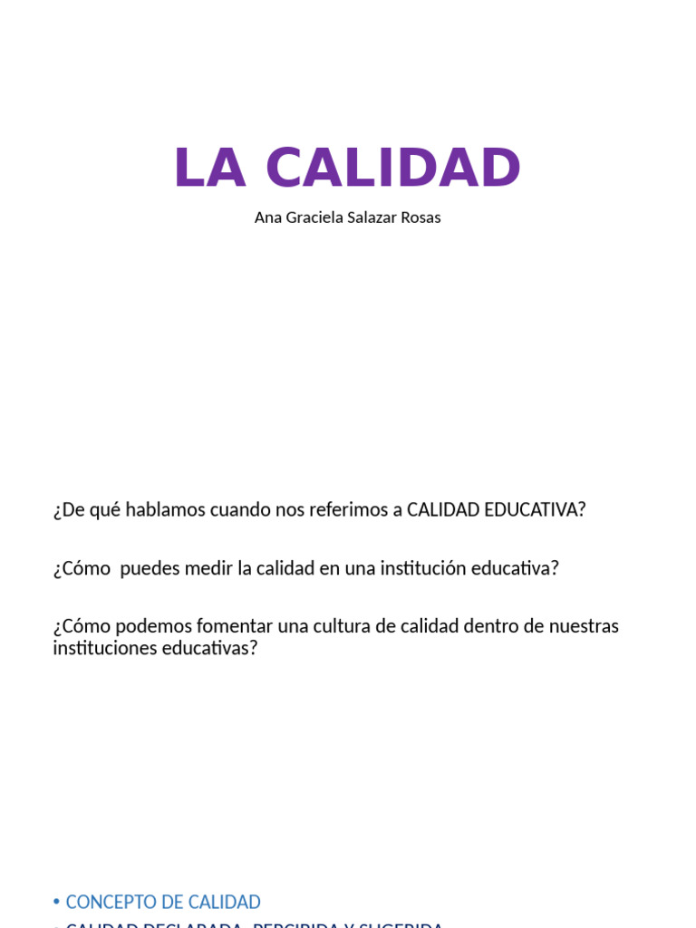 Medición y Gestión de Calidad Educativa | PDF | Calidad (comercial ...