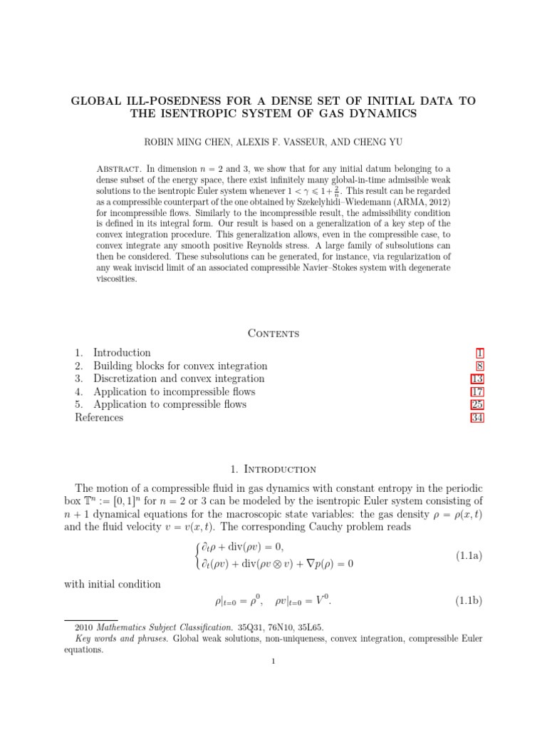 Global Ill-Posedness For A Dense Set of Initial Data To The Isentropic ...
