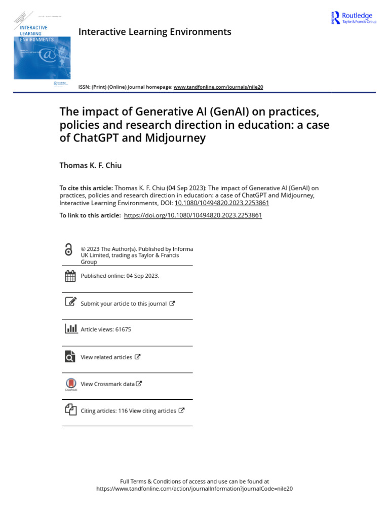 The Impact of Generative AI GenAI On Practices Policies and Research ...