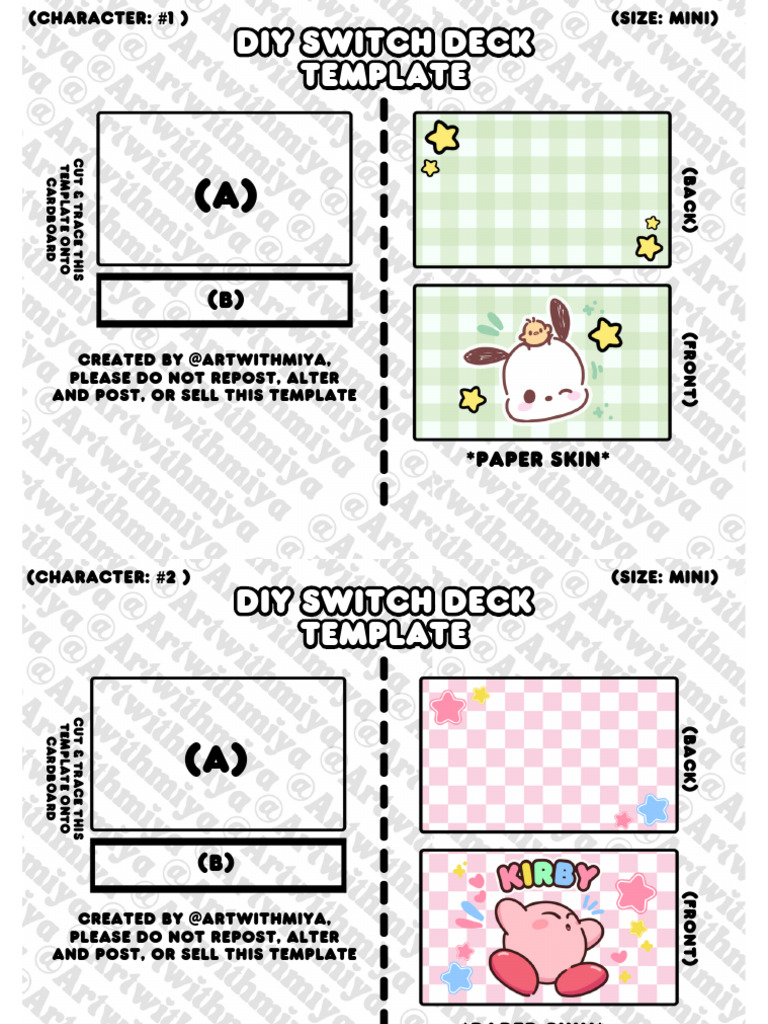 Mini & Regular DIY Switch Deck Templates | PDF