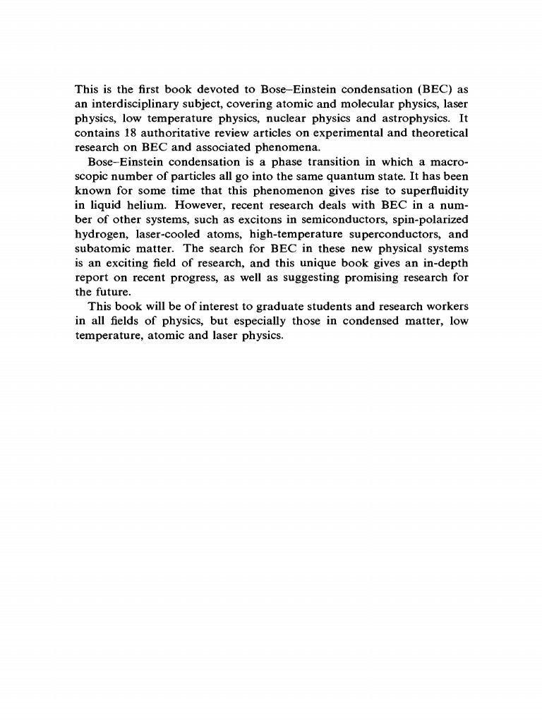 Bose Einstein Condensation Compress | PDF | Boson | Elementary Particle