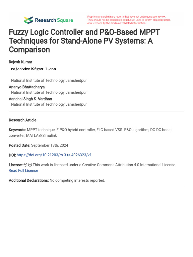 Fuzzy Logic vs. P&O MPPT for PV Systems | PDF | Photovoltaics | Fuzzy Logic