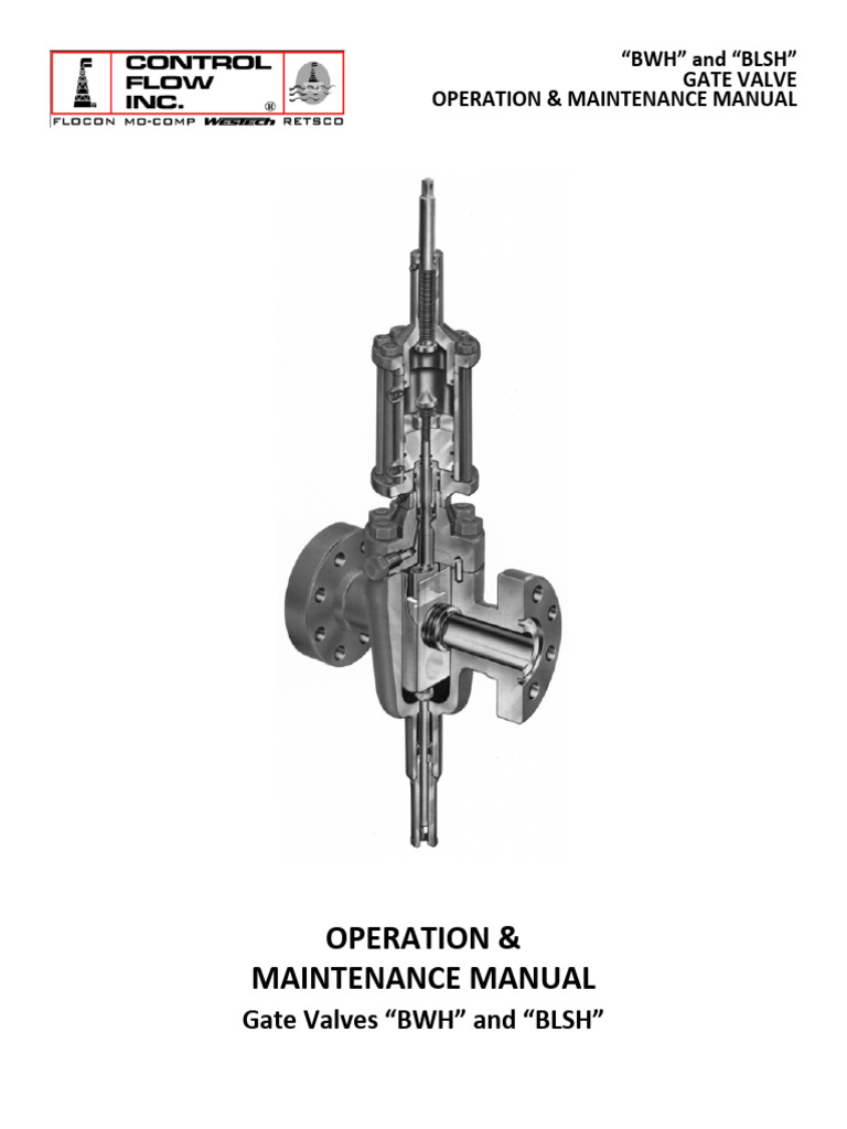 API 6A BWH - BLSH Gate Valve-Hyd Actuated O&M-Rev B | PDF | Valve ...