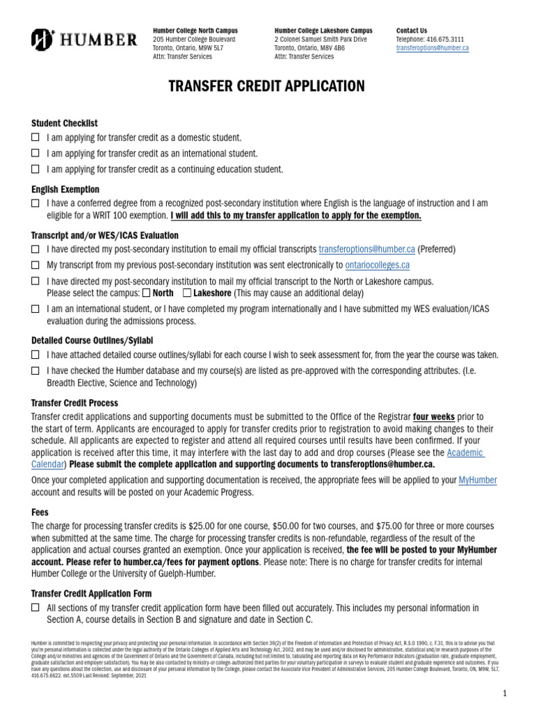 Transfer-Credit-Application-Form-2021-oct v2 (2) | PDF