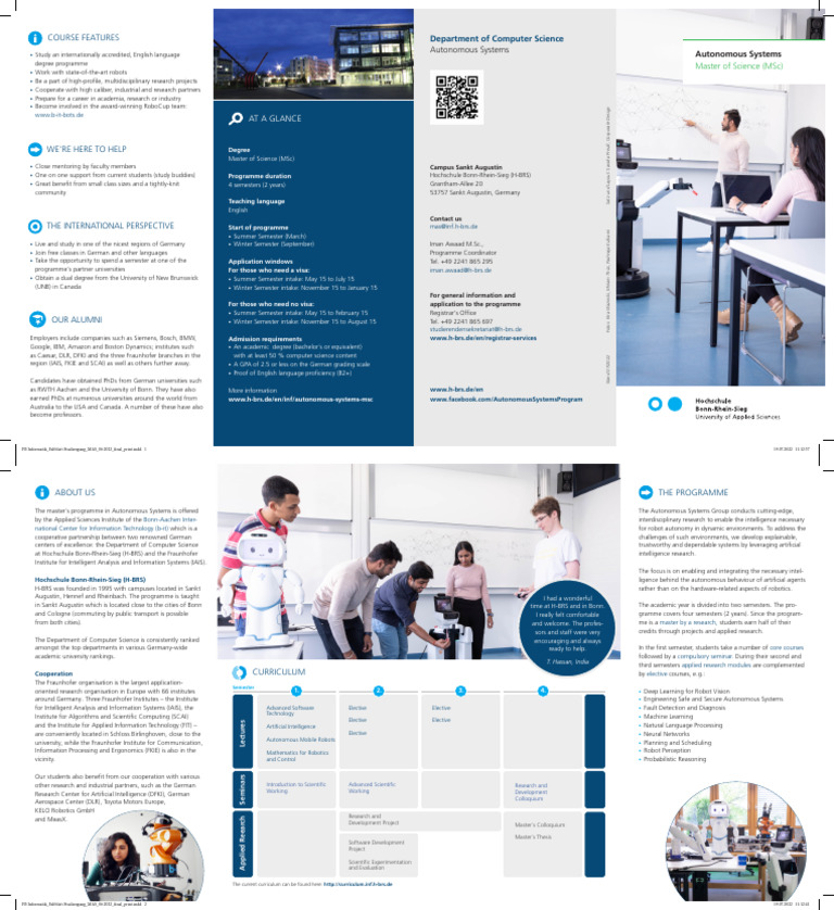 MSc in Autonomous Systems at H-BRS | PDF